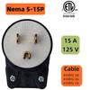 Nema 5-15P 15AMP 125Volt Male Plug,USA Canada Male DIY Rewirable