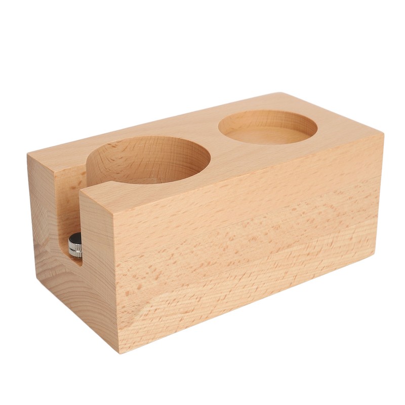 Wooden Coffee Tamper Station Stable Prevent Slip Coffee Tamper Holder