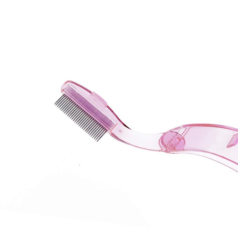 Folding Eyelash Comb Eyebrow Comb Foldable Handle Comb