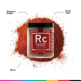 Spiceology - Raspberry Chipotle Sweet & Spicy All-Purpose BBQ Seasoning Spice Rub - Use on: Ribs, Pork, Bacon or Chicken - 4.2 oz