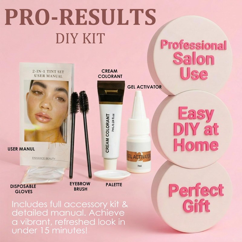 Lash Color Kit, Natural Eyebrow & Eyelash Coloring Set, 7ml