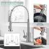 WEWE Kitchen Faucets, Brushed Nickel Kitchen Faucet with Pull Down