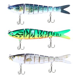 Atibin Trout Bass Fishing Joint Bait Sea Bass Fishing Joint Plug Jigging Lure Blue Big Bait Bass Plug Freshwater Set A3-13.7 cm, 26g