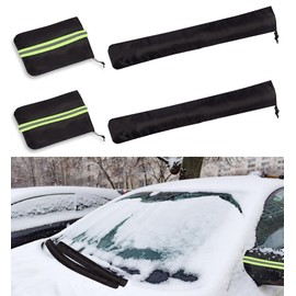 Side Mirror Covers and Windshield Wiper Covers for Trucks Cars SUVs Vans, 1 Pack Auto Rearview Protection Cover & Windshield Wiper Covers Protect from Ice Snow Frost Dew Rain Bird Poop Side Covers