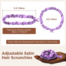 SESENSE 6PCS Adjustable Hair Ties, Afro Puff Satin Hair Tie Elastics Satin Non-Damage Adjust Ponytail Holders for Black Women Thick and Nature Style