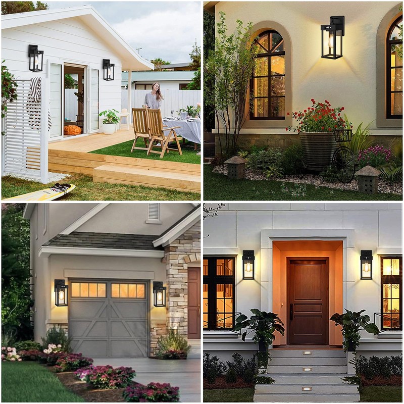 Auzev Outdoor Solar Wall Lights Fixtures Exterior Solar Wall Lantern