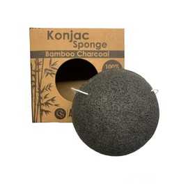 CS Beauty Set of Konjac Sponges - 3X Natural Exfoliating and Cleansing Sponge Shower Puffs for Face and Body Including Bamboo Charcoal - Vegan & Cruelty Free