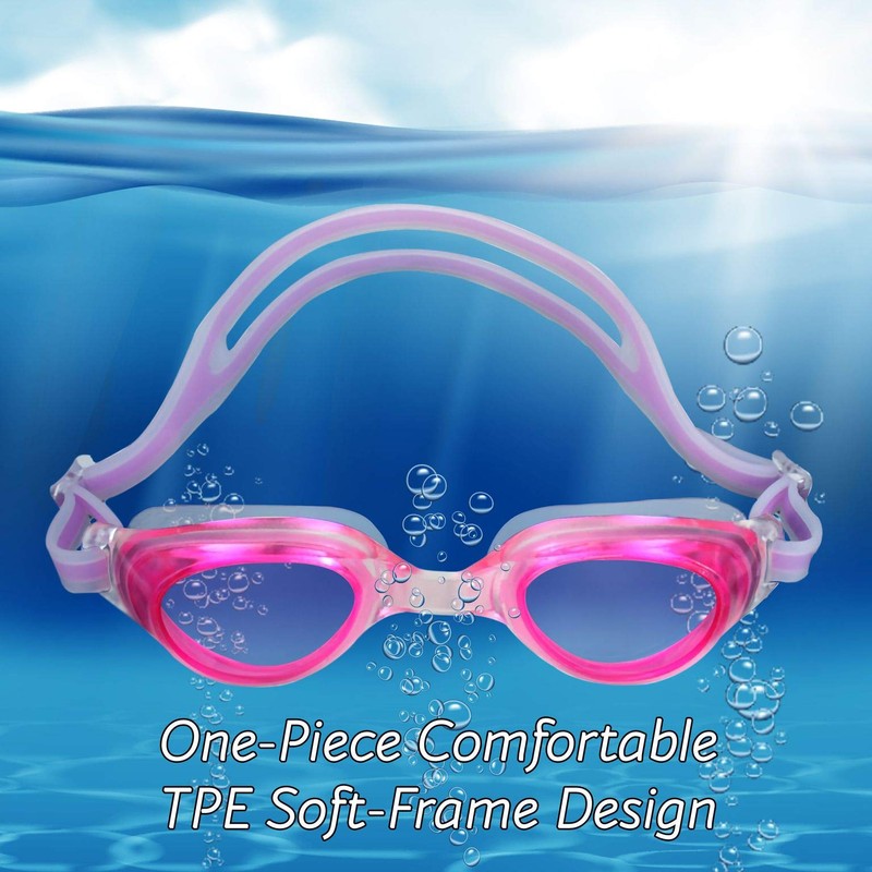 Water Gear Anti-Fog Goggles - Women and Mens Swimming Goggles