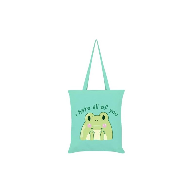 I Hate All Of You Frog Mint Green Tote Bag