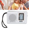Portable Pocket Radio AM/FM Classic Elegant Design Silver Grey Battery