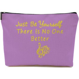 Singer Makeup Bag, Music Lover Cosmetic Bag, Singer Fans Merchandise Quotes, Portable Makeup Storage Organizer, Friendship Gifts for Birthday, Christmas, Mother's Day, Light Purple, Makeup Bags