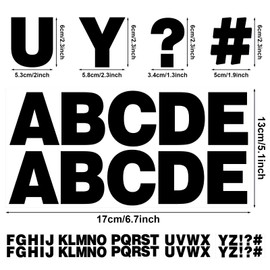 232 Pcs 24 Sheets Black Bulletin Board Letters,2.4 Inch Letter Stickers Self, Large Alphabet Stickers, ABC Letters for Classroom Wall Window Door Home Decor.(Black 24)