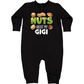 inktastic Nuts About My Gigi Peanut, Almond, Pistachio Baby Fleece Romper 12 Months Black 39f10