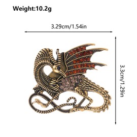 Dragon Brooch Exquisite Rhinestone Enamel - Brooches for Women Men Creative Fashion Crystal Lapel Pin Animal Zodiac Badges Pins Couple Jewelry Gift UB7635