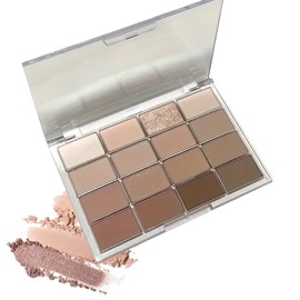 16 Colours Eye Shadows Palette,Brown Grey Nude Eye Shadows Palette for Women,Long Lasting Shimmer Matte Eyeshadow Make-Up Palettes,Neutral Smoky Eye Shadows Palettes,Waterproof,Highly Pigmented