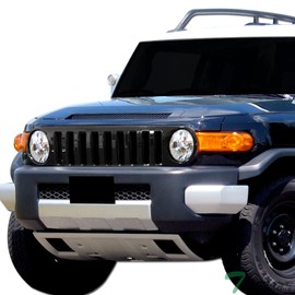 Glossy Black Vertical Front Hood Bumper Grill Grille Guard ABS Compatible With 07-14 Toyota FJ Cruiser
