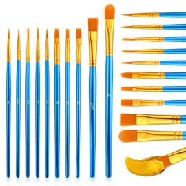 Lychico Paint Brushes (20pcs), Face Paint Brushes for Children Watercolor, Acrylic and Oil Painting Suitable for Decorations, Models, Figurines, Nail Art, Miniature Detailing & Rock Painting