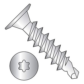 Small Parts 1016KWTF188 18-8 Stainless Steel Self-Drilling Screw, Plain Finish, Wafer Head, Star Drive, #3 Drill Point, #10-16 Thread Size, 1" Length (Pack of 25)