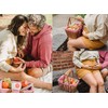 Yesland Picnic Basket, Natural Woven Basket with Double Folding Handles,
