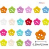 200pcs Resin Flower Shaped Buttons 15mm Colorful 2 Holes for