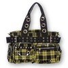 Convertible Belt Shoulder Bags with Grommets:_Red Pinstripe Belt Shoulder Bag