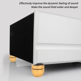 QANYEGN Speaker Isolation Stand Feet Set, Amplifier Shock Absorption Base Pads, Isolation Feet for Amplifier Speaker Turntable Player (Gold)