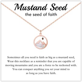DONYUDE Christian Gifts Mustard Seed Necklace for Women Rose Gold Faith Necklace Christian/Religious Gifts for Best Friend Daughter Sister Mom Birthday Anniversary Jewelry