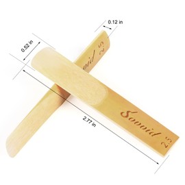 Sovvid Pack of 10 Bb Clarinet Reeds with Plastic Box, Strength 2.0 Reeds for Clarinet, Thinner Tip and Unfilled Cut for Easy Play, Traditional Clarinet Reeds