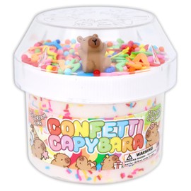 Confetti Capybara - Ice-Cream Textured Slime - Handmade in USA - Dope Slimes - White - 8 fl/oz