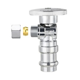 EFIELD Stop Angle Valve, 1/2" Nominal Press x 3/8" OD Compression, 1/4 Turn, LF Brass Made, Chrome Plated,(VALVE393-1PCS)