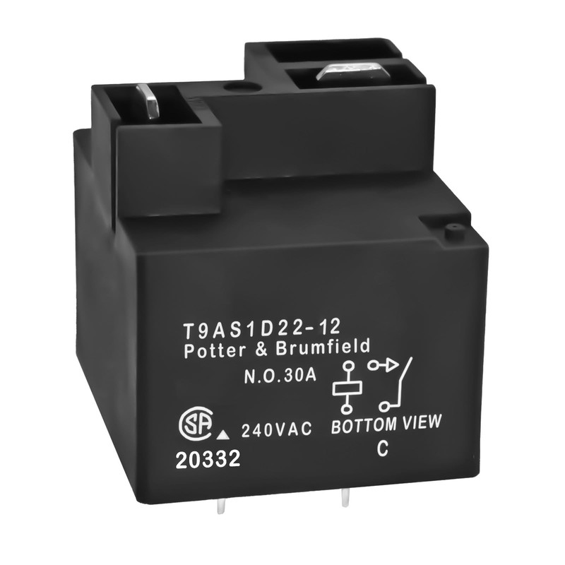 T9AS1D22-12 30A PCB or Panel Mount Relay - 4Pins High