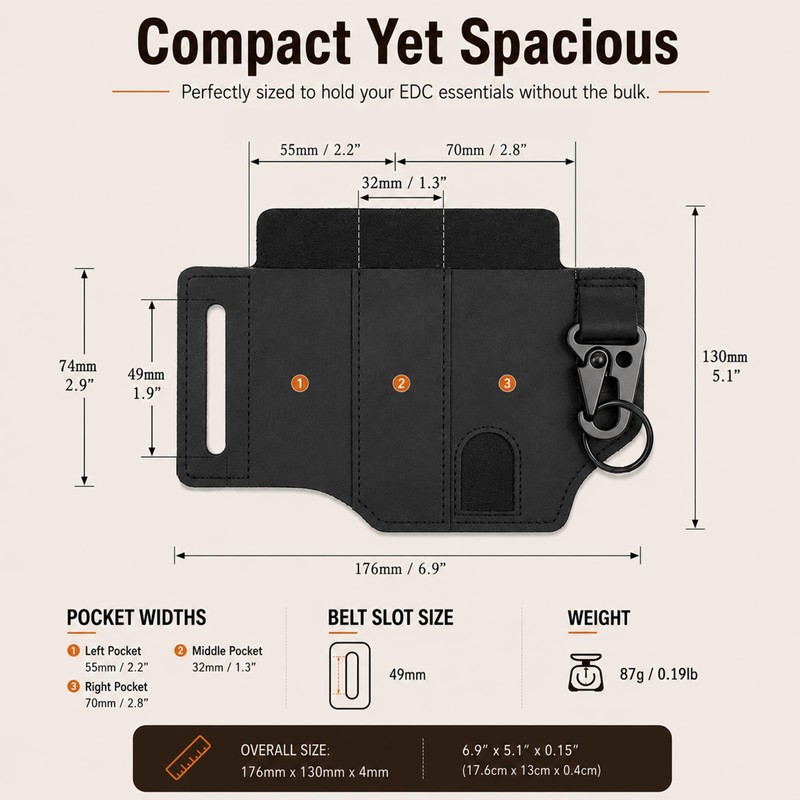 Zhula Leather Knife Sheath for Fixed Blade Knives - Vertical