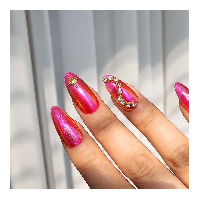 Hot Hot Pink Handmade Nail Tips - Natural / 핫