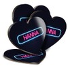 4 x Heart Coasters - Neon Sign Design Hanna Name
