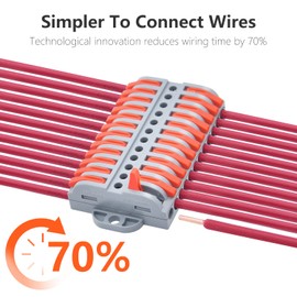 XALXMAW 6Pcs Lever Wire Connectors, 12 Position Terminal Strip Conductor Electrical Connectors Kit for Circuit Inline 24-12 AWG