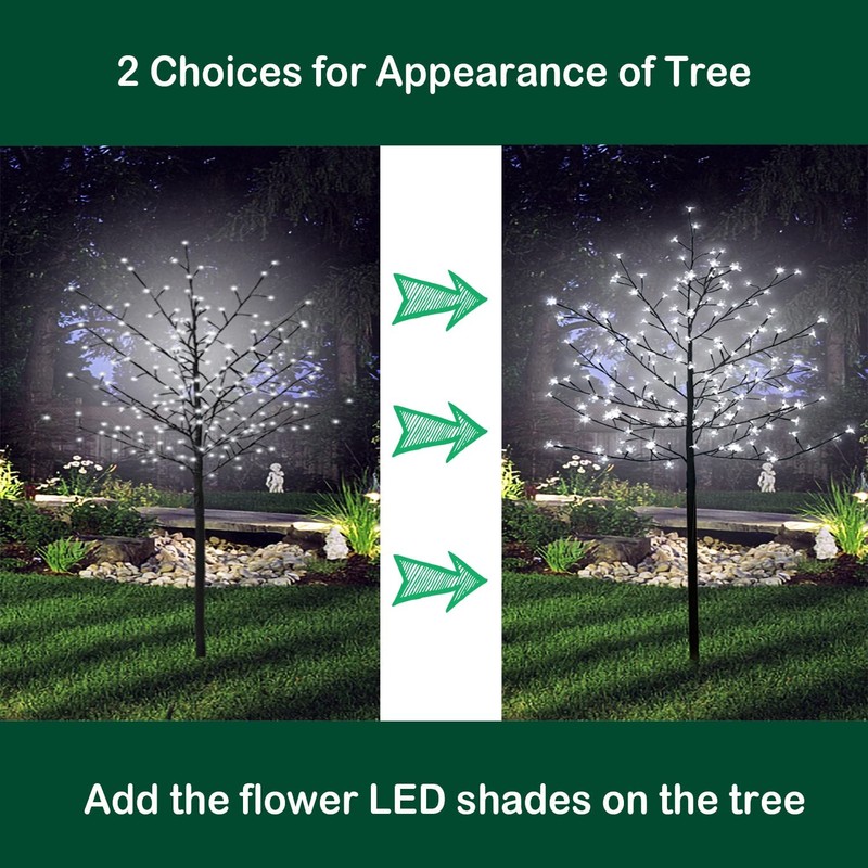 LED Solar Lighted Cherry Blossom Tree,6Ft Light up Cherry Tree