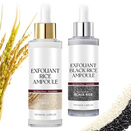 Combo de Esencia de Arroz Exfoliante e Iluminadora, Arroz  Arroz Negro, suave y no irritante, limpia en profundidad, hidrata, apto para todo tipo de  