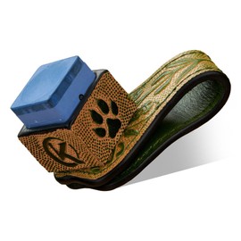 KONLLEN Engraved Leather Chalk Holder Magnetic Vegetable Tanned Leather Pool Cue Snooker Silent Billiard Accessories