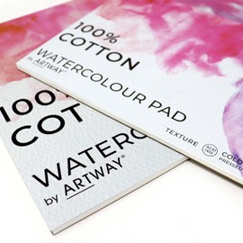 Artway A4 Watercolour Pad - Cold Pressed Watercolour Paper - 300gsm - 100% Cotton - 12 Sheets, White