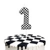 YOOLOOK Black White Checkered 1st Birthday Number Candles, Number 1