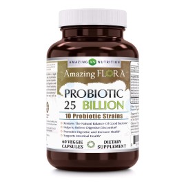 Amazing Formulas Flora Probiotic 25 Billion 60 Cápsulas Sabor Sin Sabor