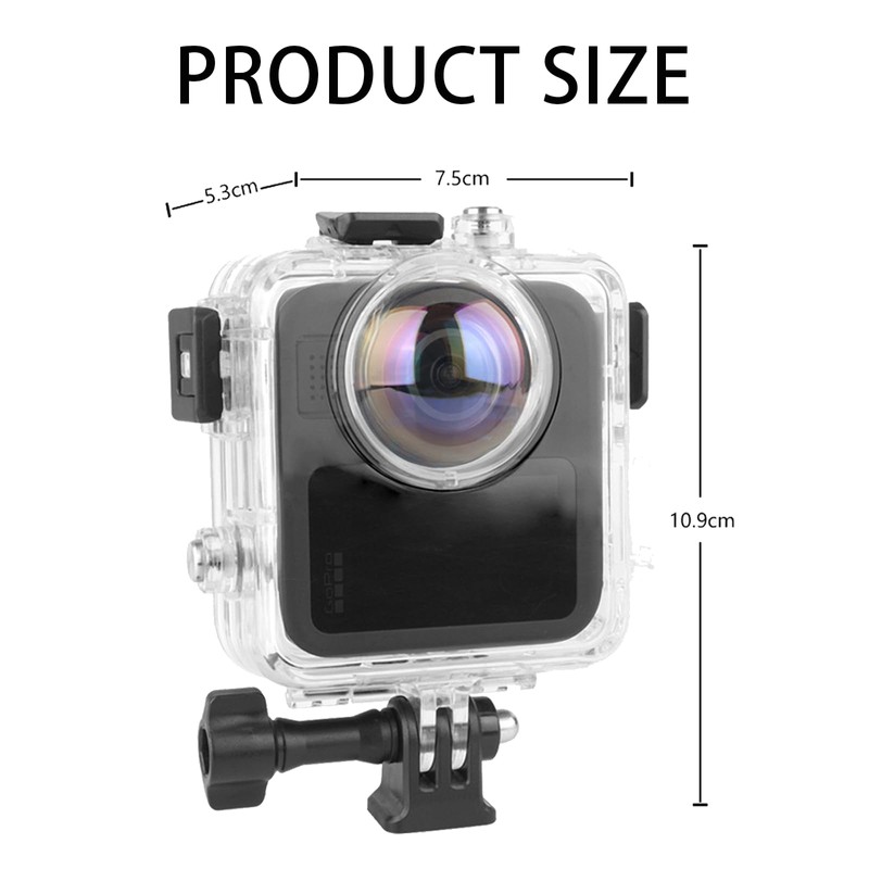 HoneTeek Waterproof Housing Case for Gopro Max 2, 50m/164ft Waterproof