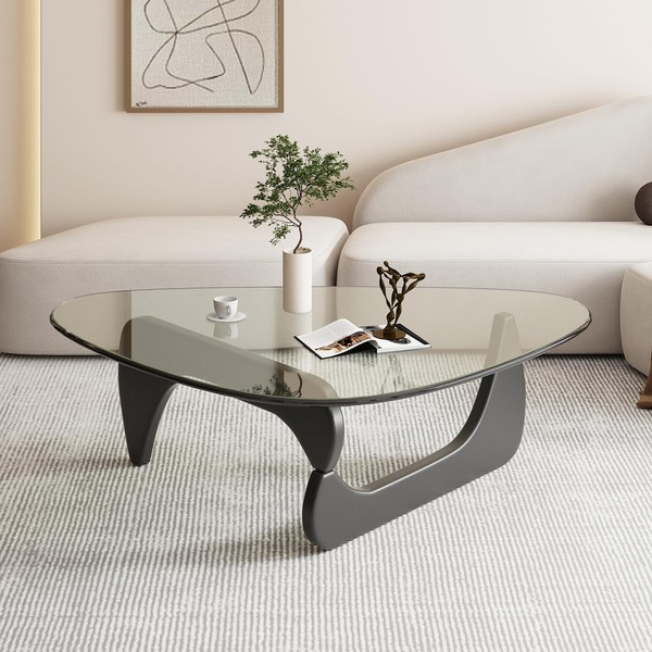 Triangle Coffee Table in Walnut Mid Century Modern Solid Wood