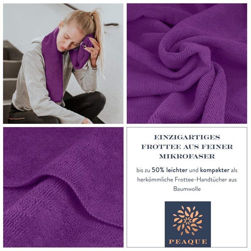 PEAQUE Microfibre Towel with Terry Cloth Structure - Set of