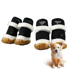 ONLYLIKES Dog Boots | Heavy Duty Durable Paw Protectors | All Weather Comfort | Dog Shoes for Small Medium Dogs (4 Pack) (a, 4)