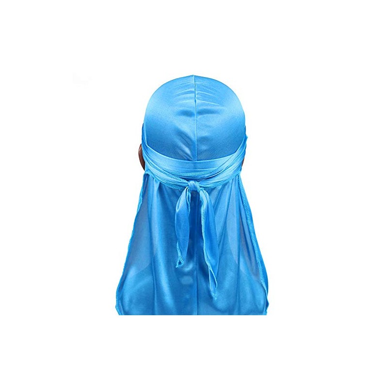 Men Silk Durag Long Straps Bandanas for Men Headwear Waves