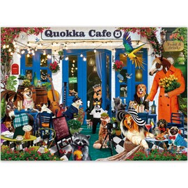 QUOKKA Jigsaw Puzzles 1000 Pieces for Adults - Animals Cafe - Funny Animals for Kids Ages 8-12