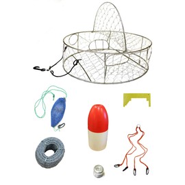 KUFA Sports 30" Stainless Steel Wire Crab Trap with Zinc Anode & Accessories Combo (CT100+CAQ14+ZIN