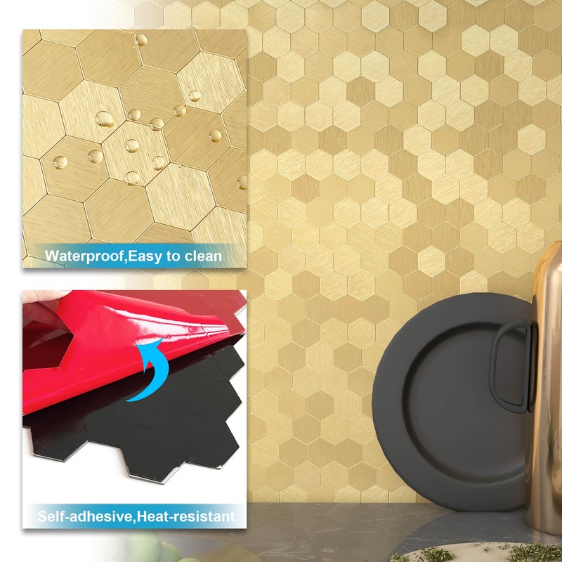 BeNice Peel and Stick Backsplash Hexagon for Kitchen 3D Adhesive