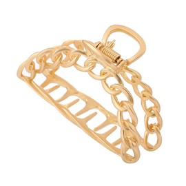 Fodattm Women Gold Hair Claw Clip Alloy Hair Jaw Clips Hairpin Hair Clamp Accessories (Chain style)